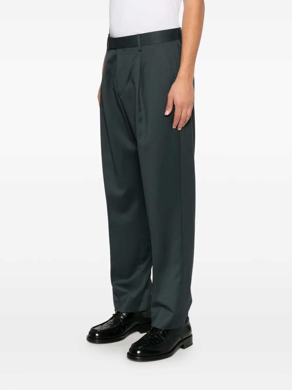 Low Brand Kim pleated straight-leg trousers Grijs