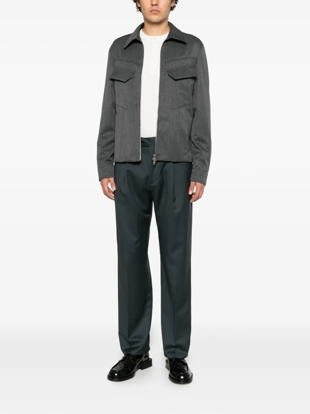 Low Brand Kim pleated straight-leg trousers Grijs