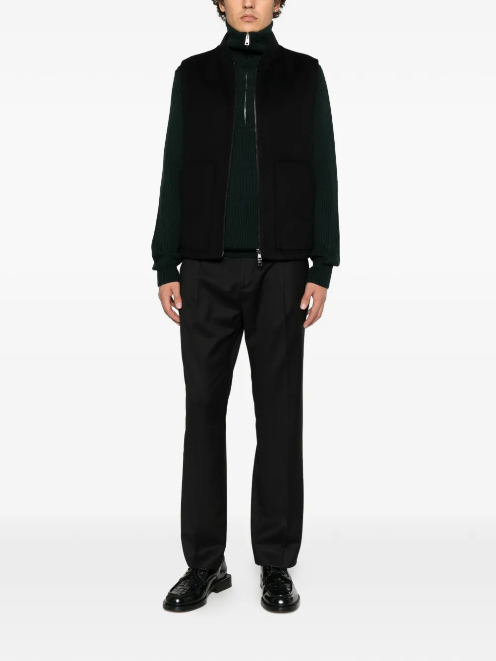 Low Brand zip-up gilet Zwart
