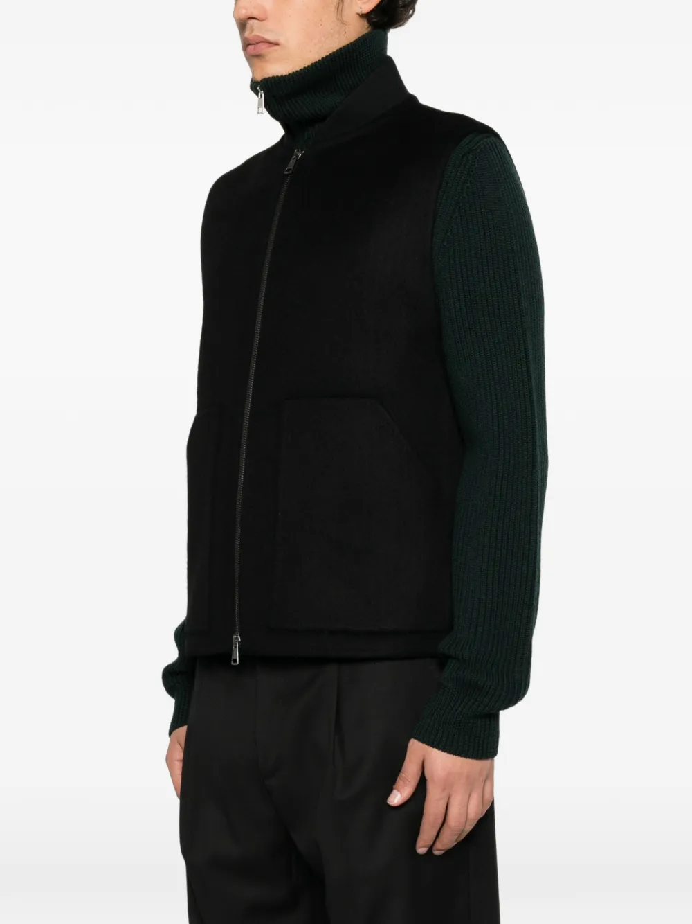 Low Brand zip-up gilet Zwart