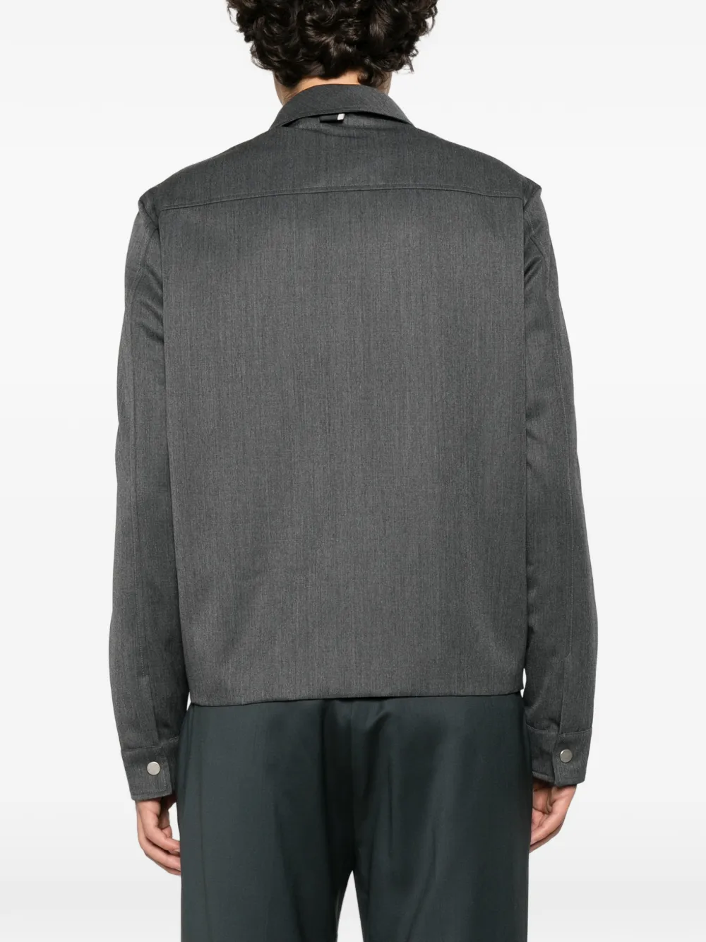 Low Brand zip-up flap-pocket shirt jacket Grijs