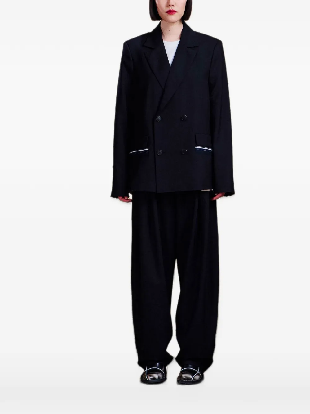 Henrik Vibskov Motif blazer met dubbele rij knopen Zwart