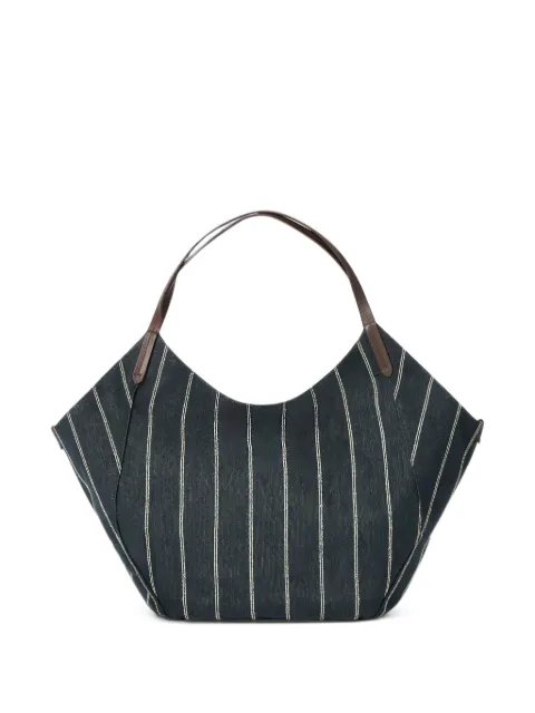 Brunello Cucinelli Reversible Duo pinstriped denim shoulder bag
