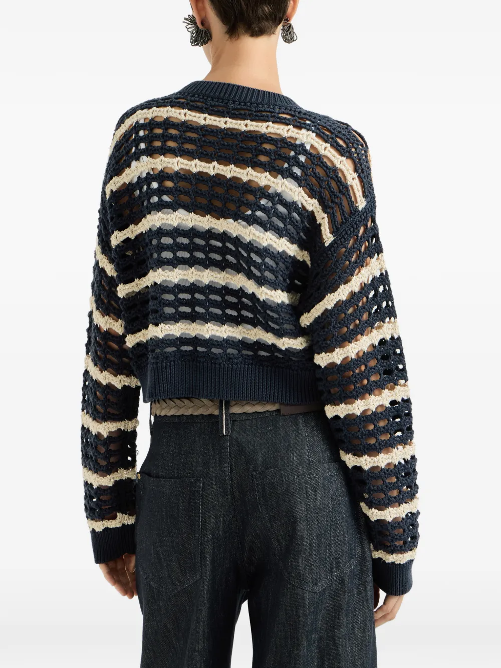 Brunello Cucinelli Katoenen Marina-netvest Blauw