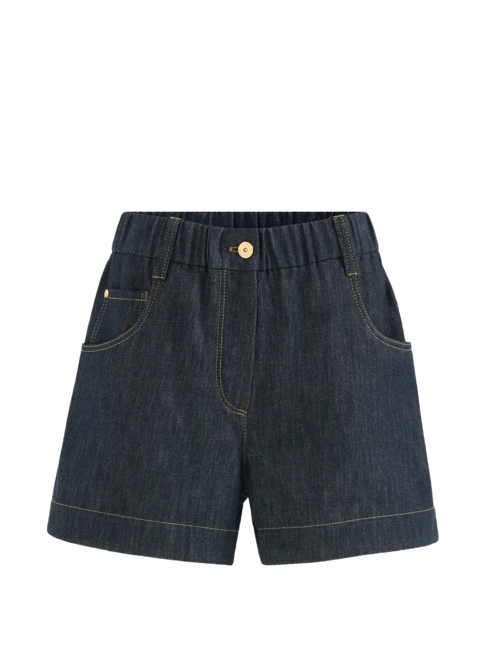 Brunello Cucinelli Twill shorts verfraaid met monili Blauw