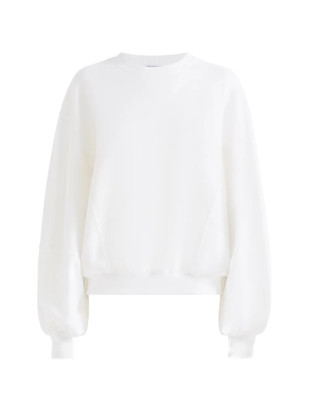 Brunello Cucinelli Katoenen en linnen badstof sweater met Monili Wit