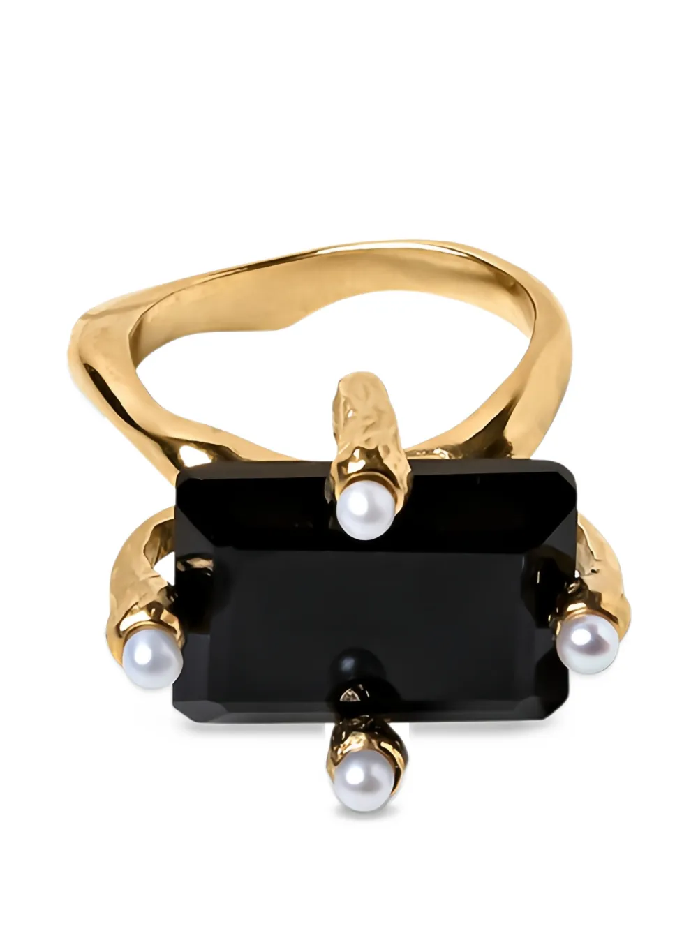 BEATRIZ PALACIOS pearl-embellished ring - Oro