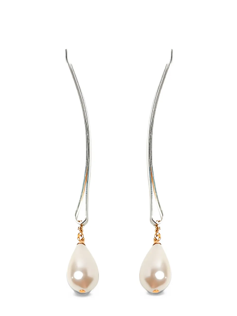 BEATRIZ PALACIOS Drop Pearl hairpins - Argento