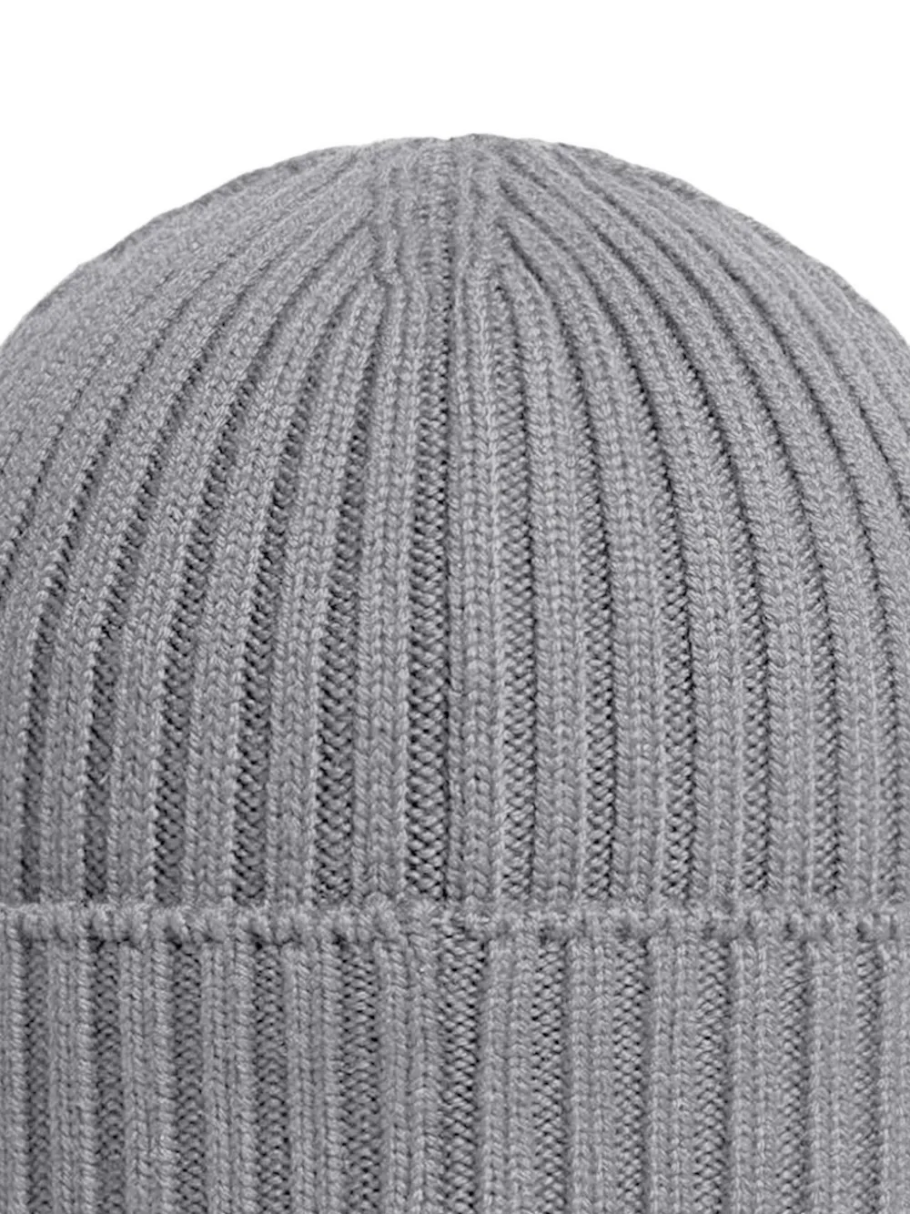 Moncler Enfant logo-patch ribbed-knit beanie hat Grijs