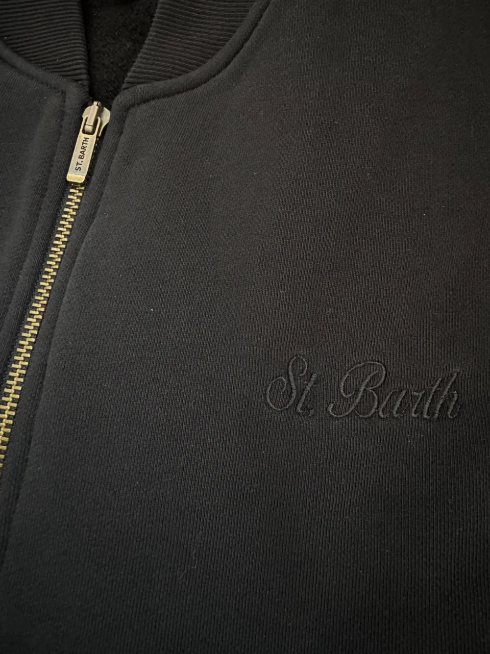 MC2 Saint Barth Jackson Raw fleece bomber jacket Zwart