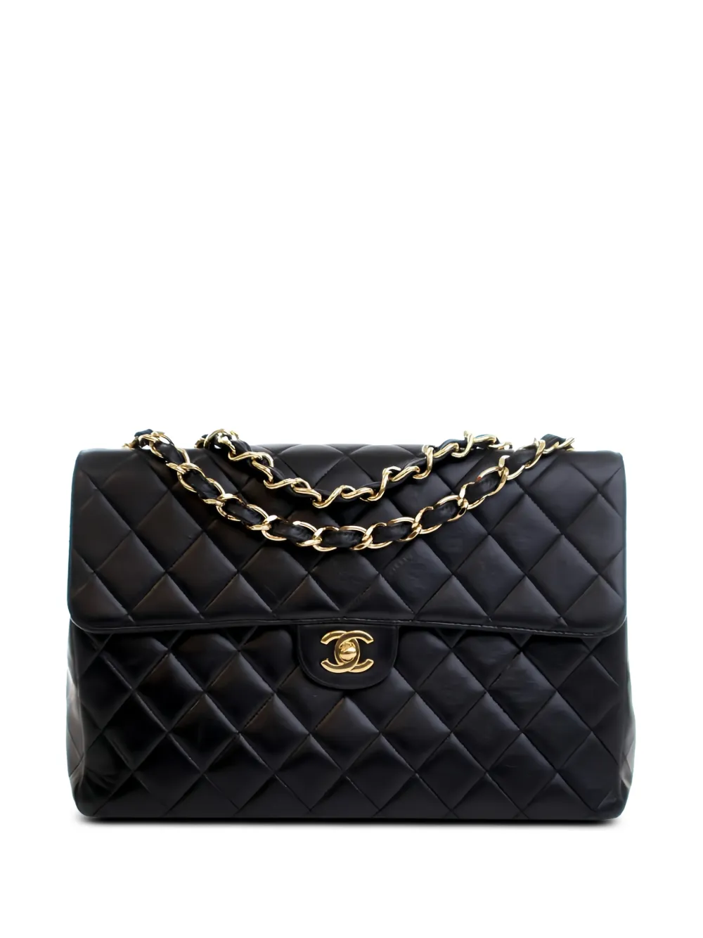 CHANEL Pre-Owned 1997-1999 Jumbo XL Classic Lambskin Single Flap crossbody bag - Nero