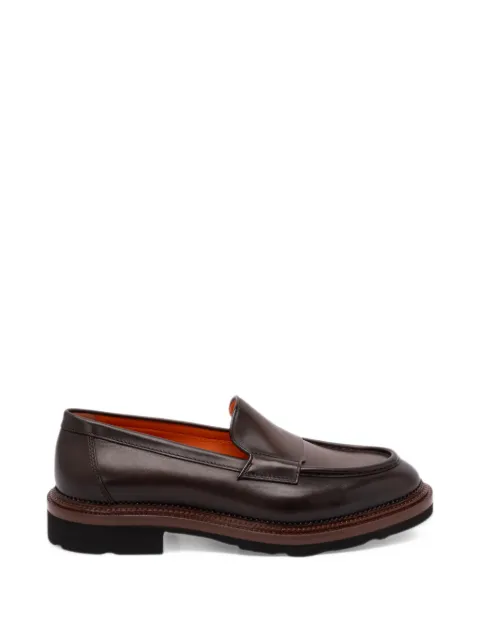 Santoni leather penny loafers