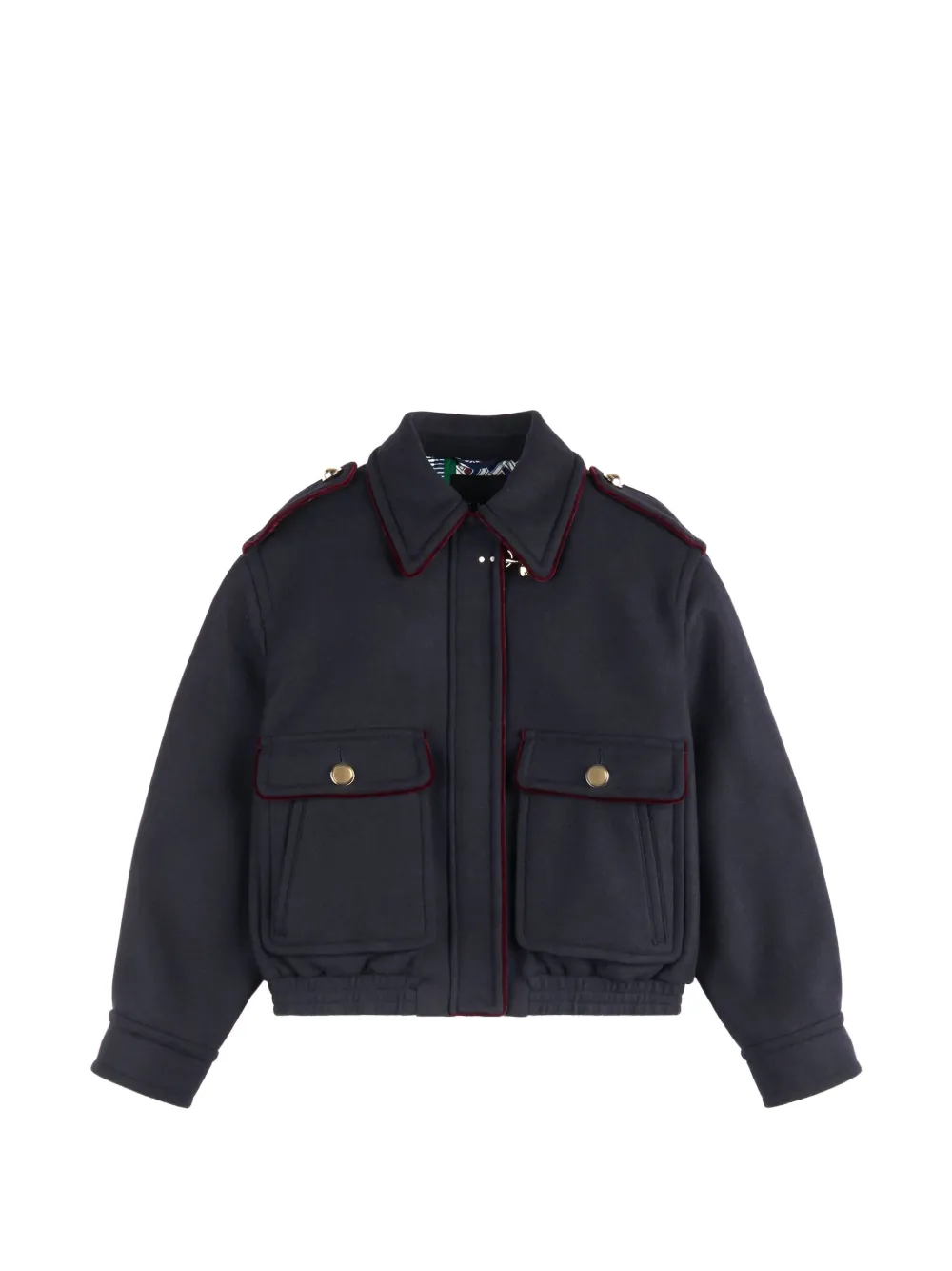 Fay velvet-trim hook jacket Blauw