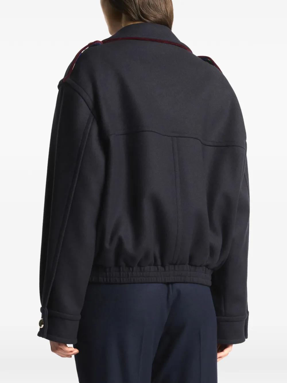 Fay velvet-trim hook jacket Blauw