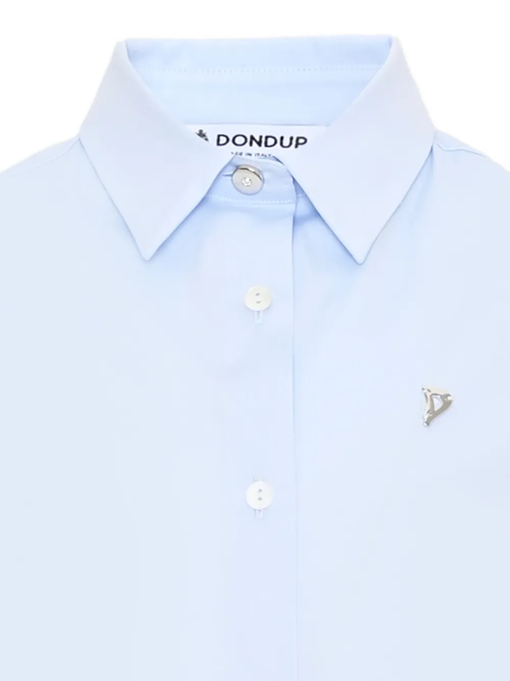 DONDUP KIDS logo-plaque long-sleeve shirt Blauw