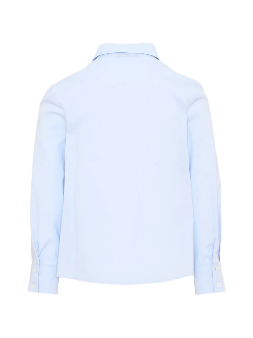 DONDUP KIDS logo-plaque long-sleeve shirt Blauw