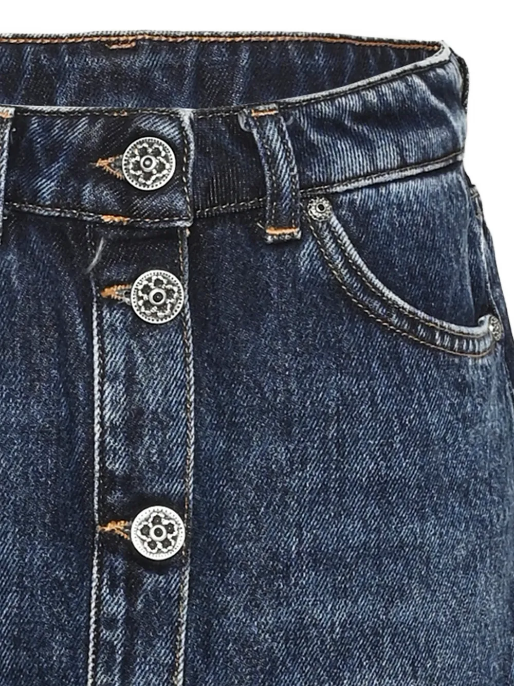 DONDUP KIDS button-front denim skirt Blauw