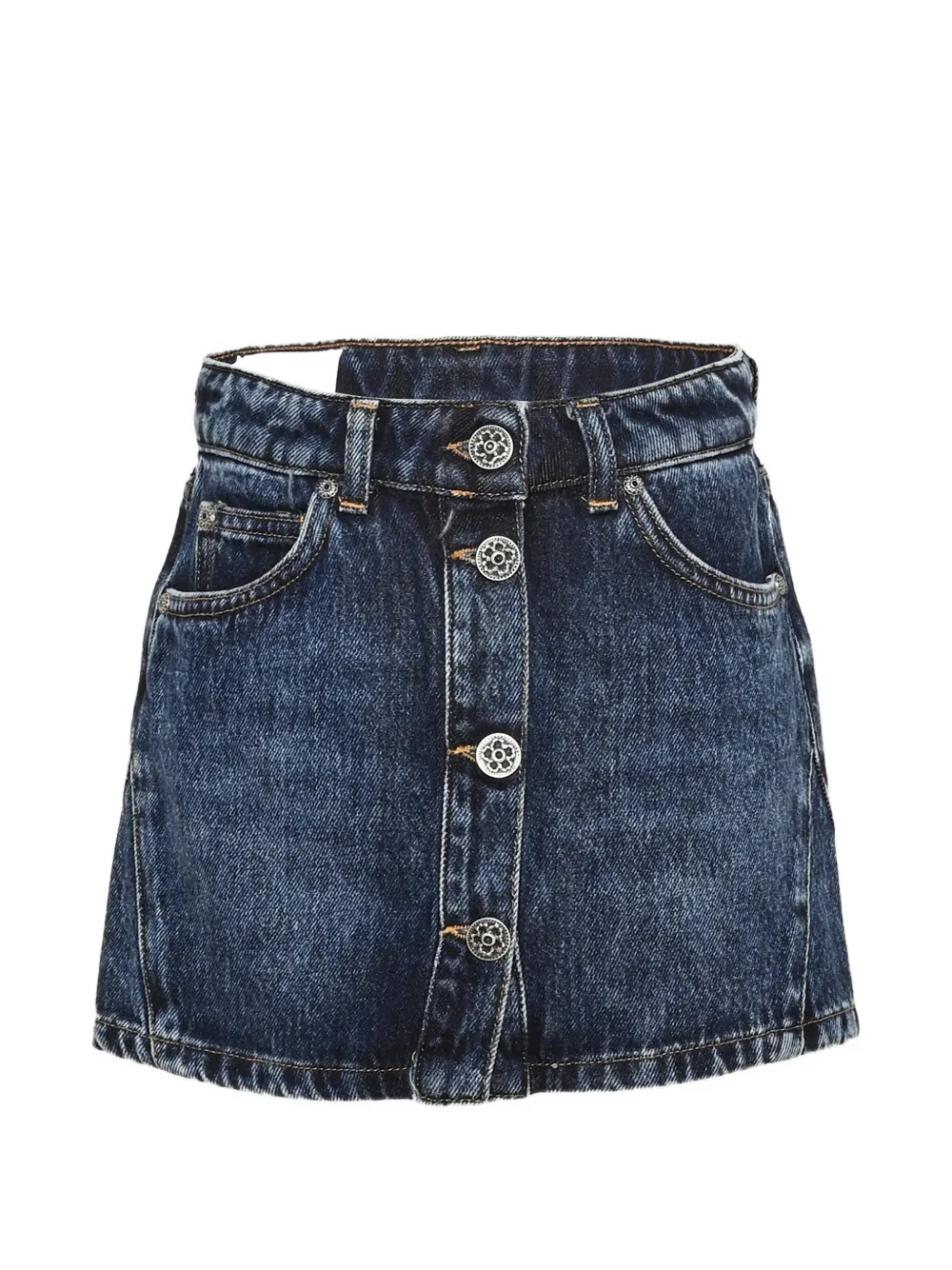 DONDUP KIDS button-front denim skirt - Blu