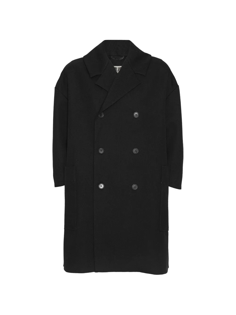Henrik Vibskov Floating double-breasted coat Zwart