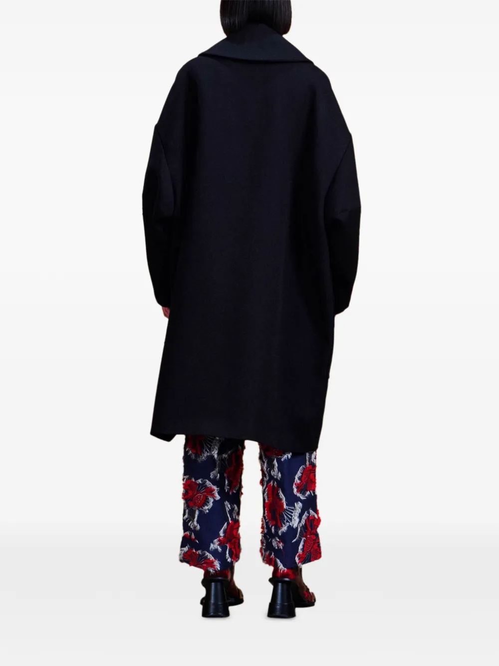 Henrik Vibskov Floating double-breasted coat Zwart