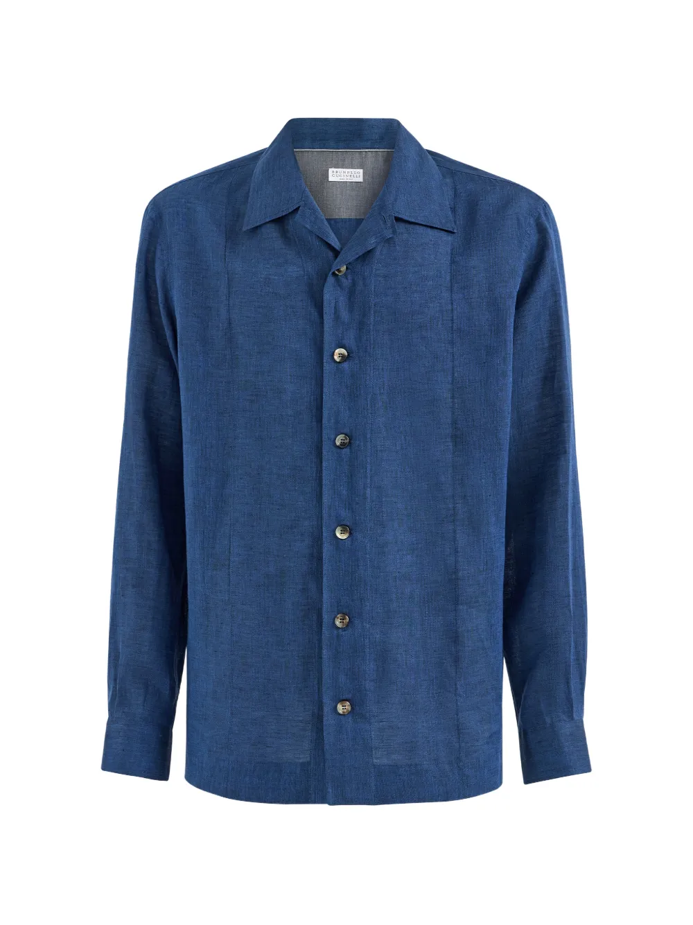 Brunello Cucinelli Linnen overhemd met Crête-details Blauw