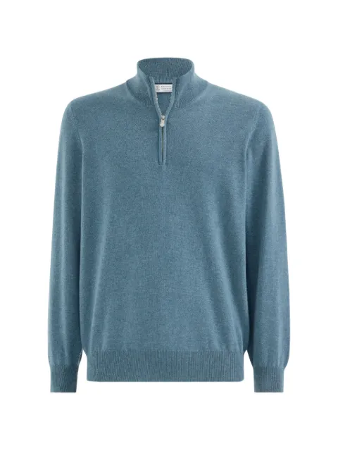 Brunello Cucinelli cashmere sweater with half-zip