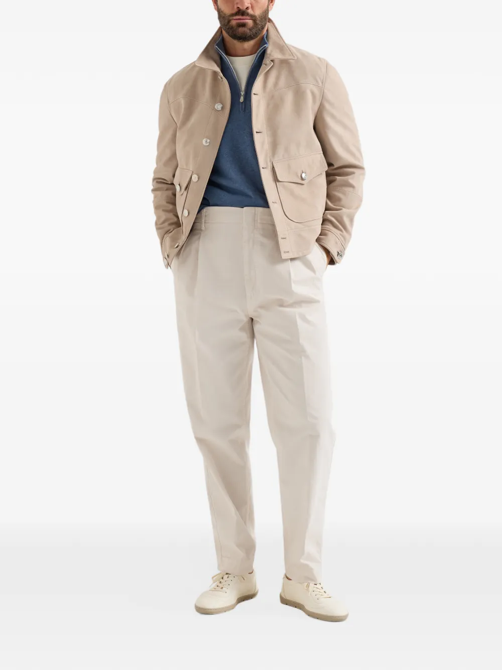 Brunello Cucinelli Katoenen jersey T-shirt met logo Beige
