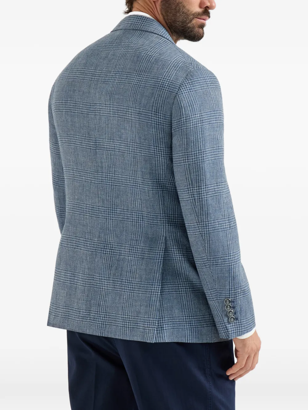 Brunello Cucinelli Prince of Wales Cavallo blazer Blauw