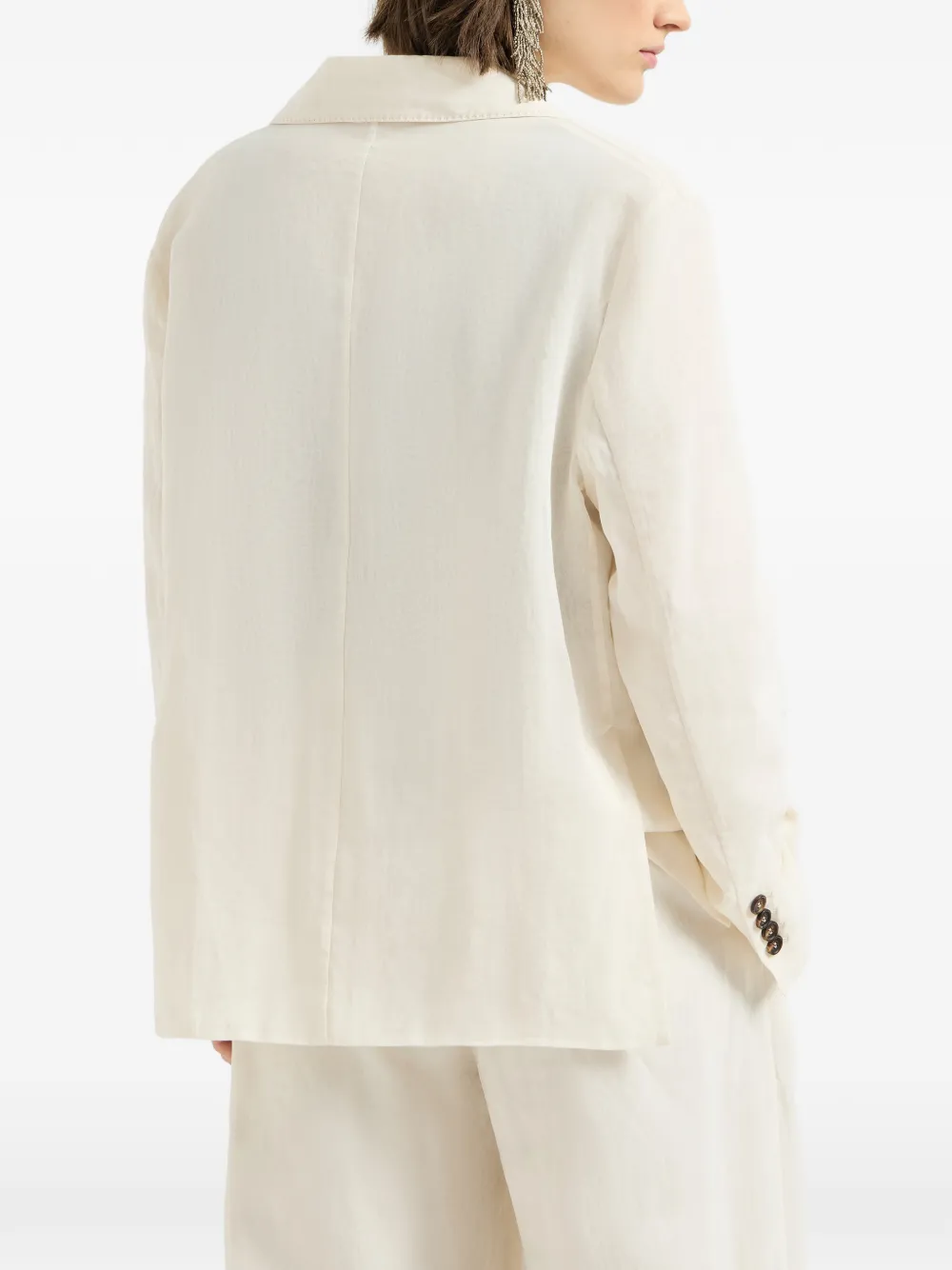 Brunello Cucinelli Katoenen organza blazer met Monili Beige