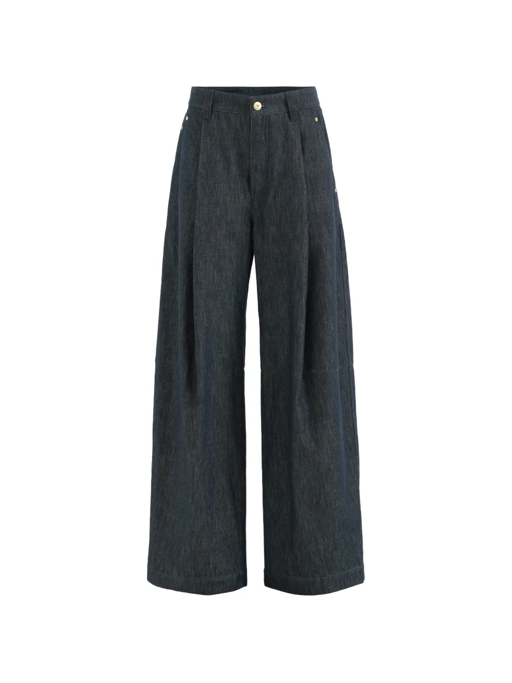 Brunello Cucinelli Jeans plissettati con decorazione Monili - Blu