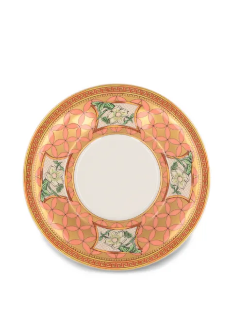 Versace Pre-Owned Greca-print floral-pattern teacup (set of three)