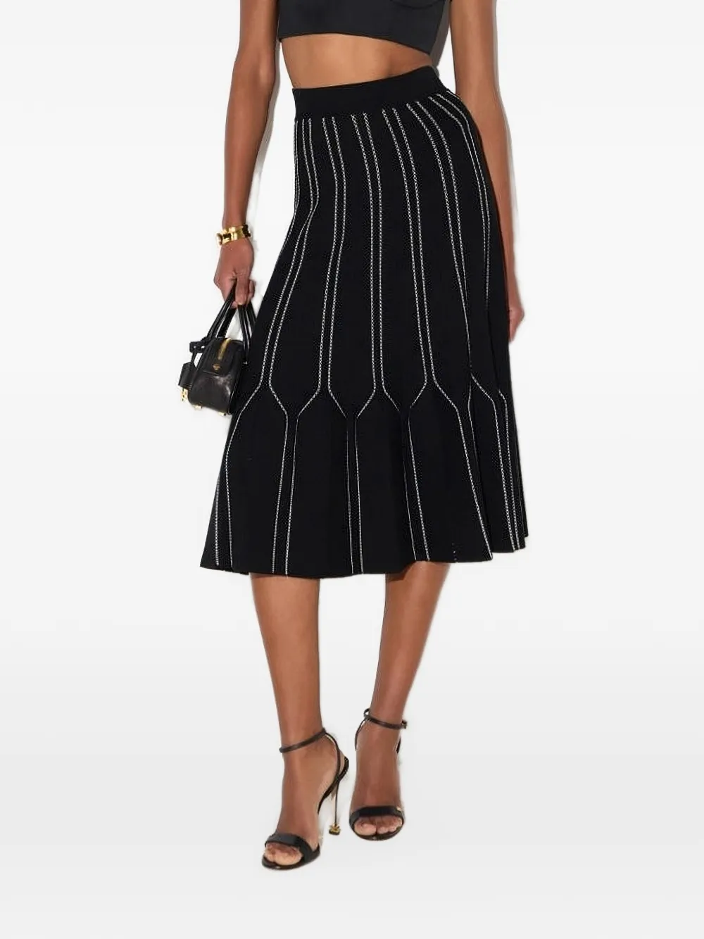 Elisabetta Franchi Origami knit skirt Zwart