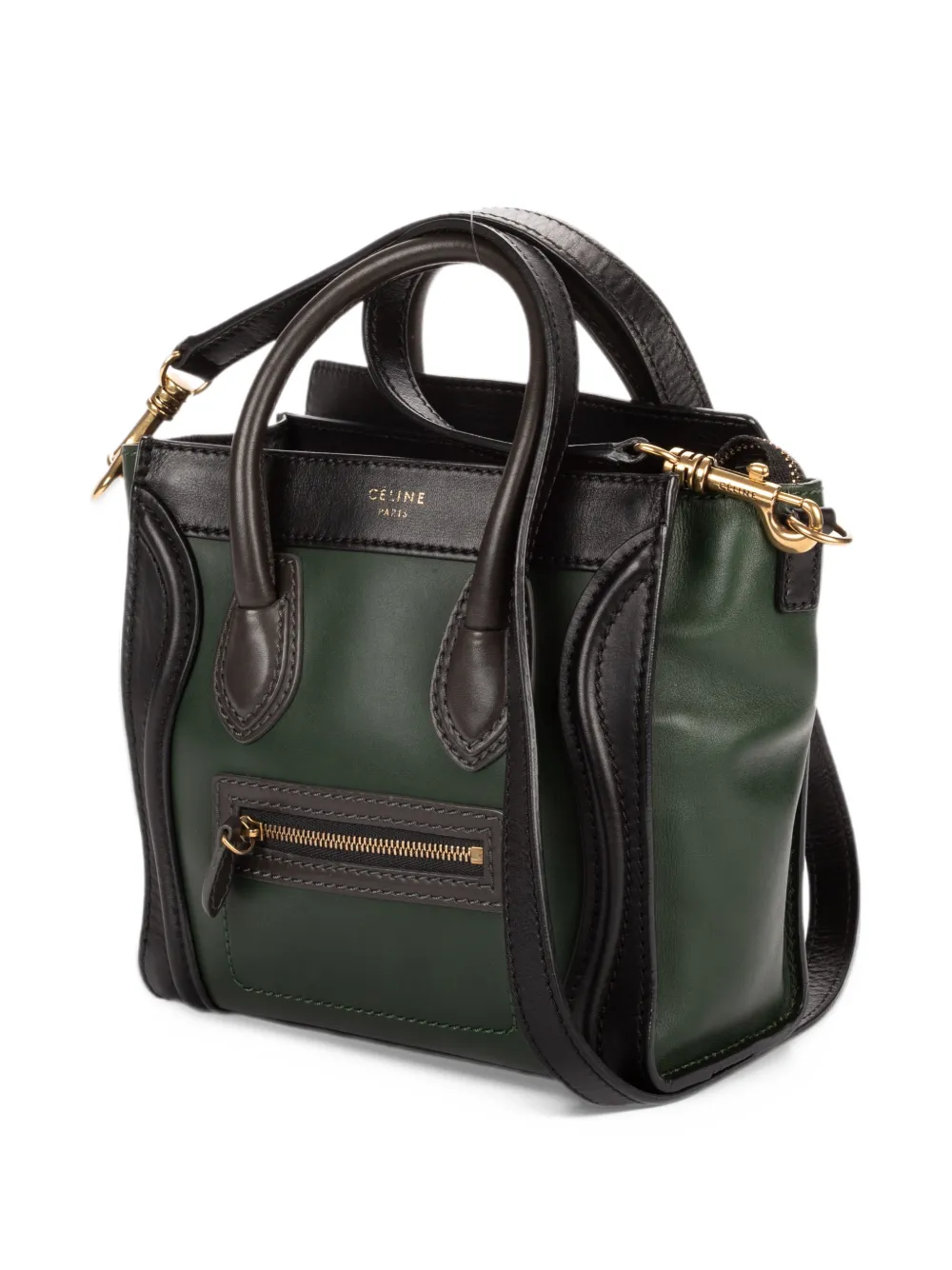 Celine Pre-Owned nano Luggage leather tote bag Zwart