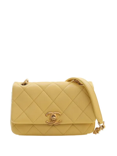 CHANEL Pre-Owned 2021 Small Quilted Lambskin Chain is More Flap satchel