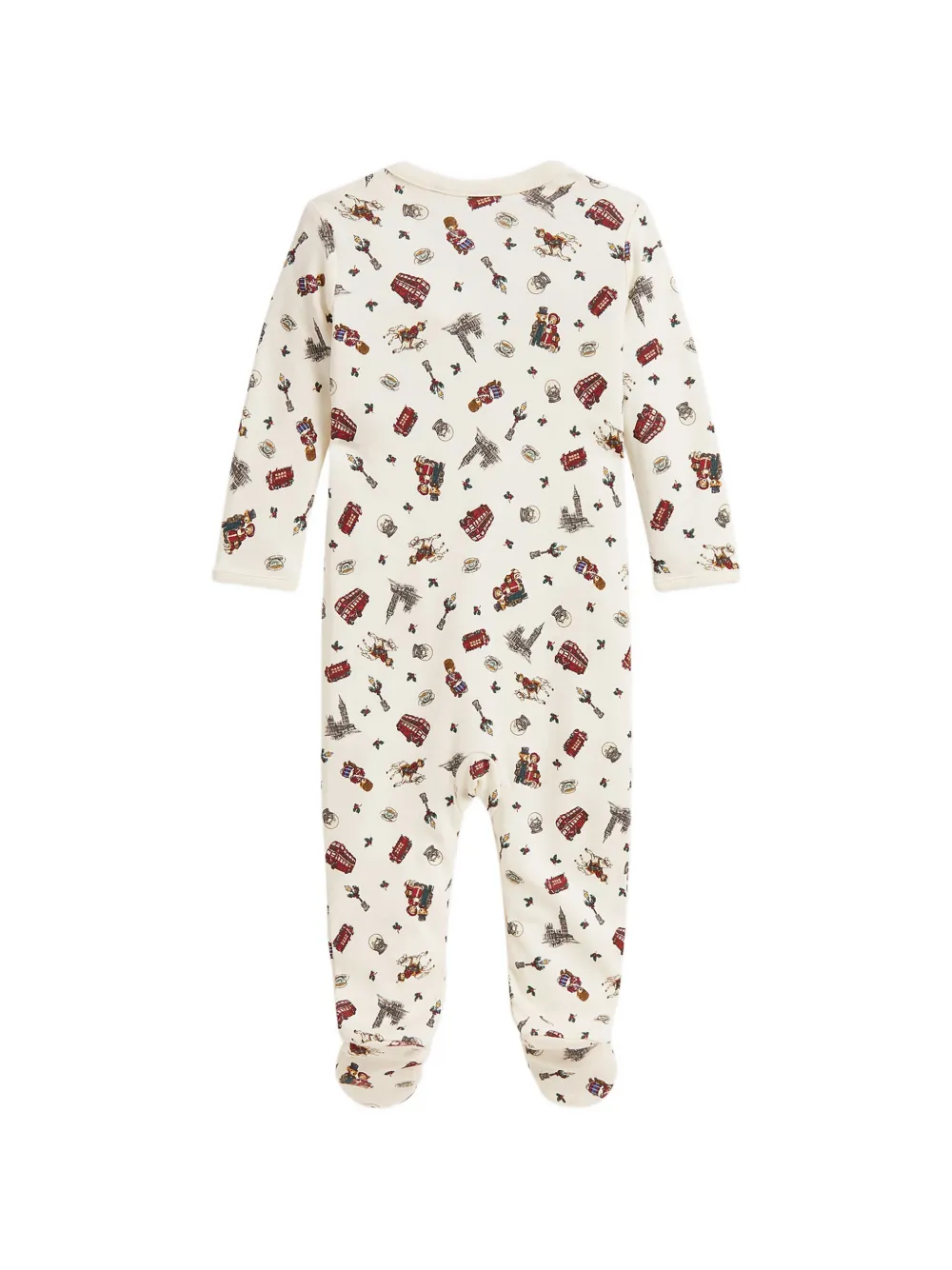 POLO RALPH LAUREN KIDS Polo Bear cotton interlock coverall Beige