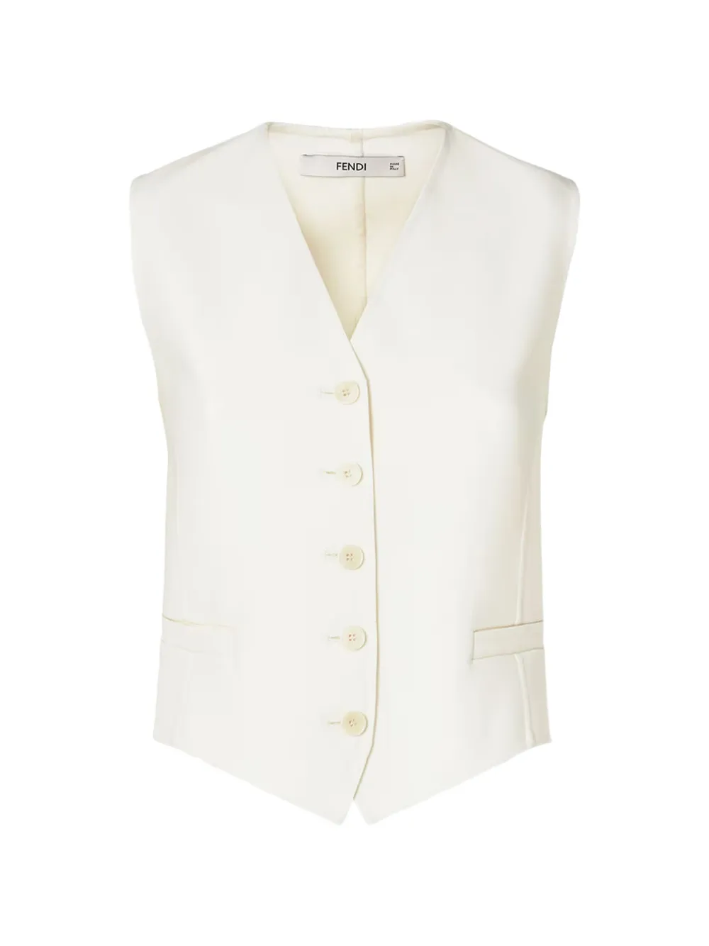 FENDI ivory wool gilet Wit