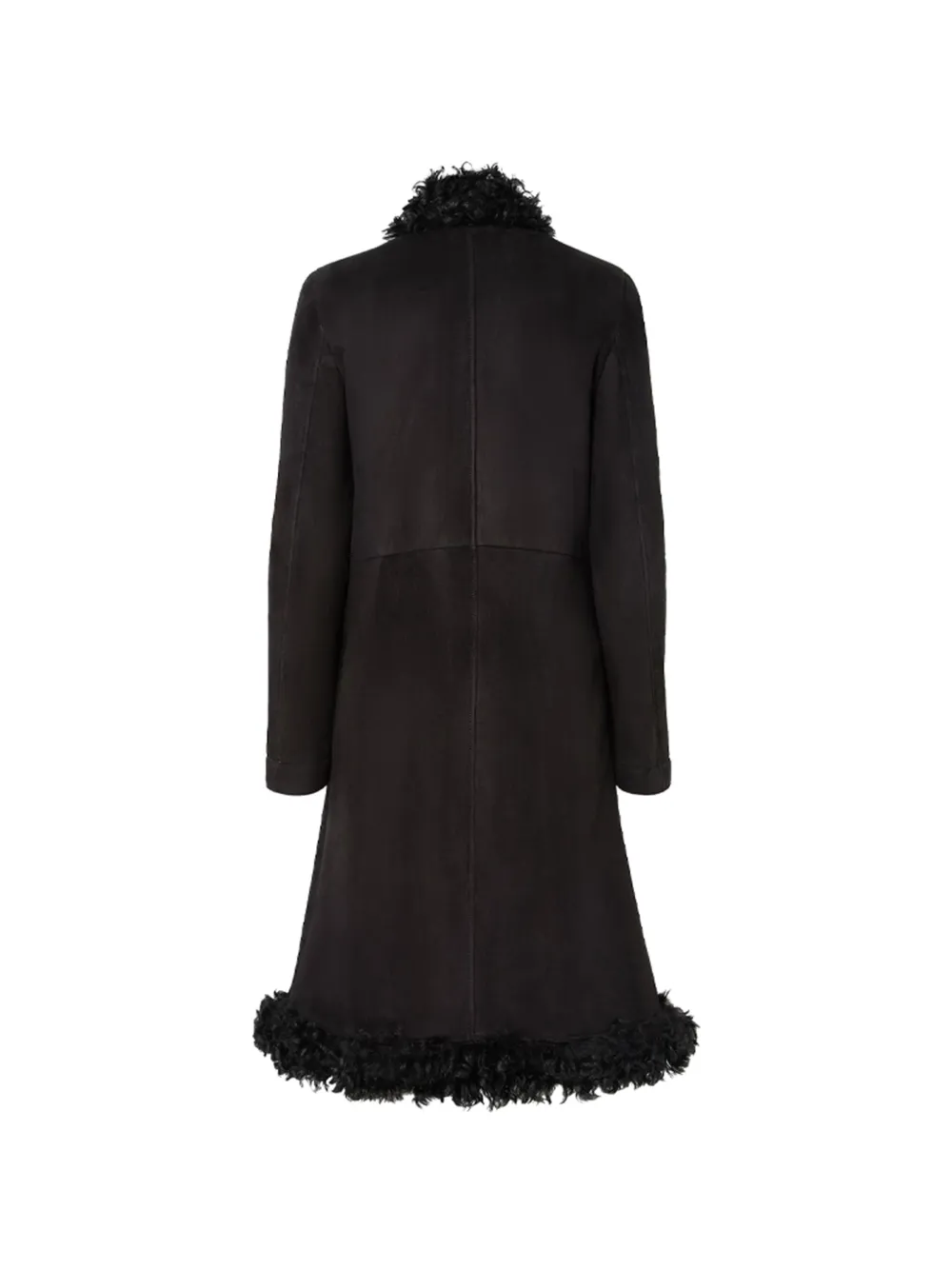 FENDI black merino shearling coat Zwart