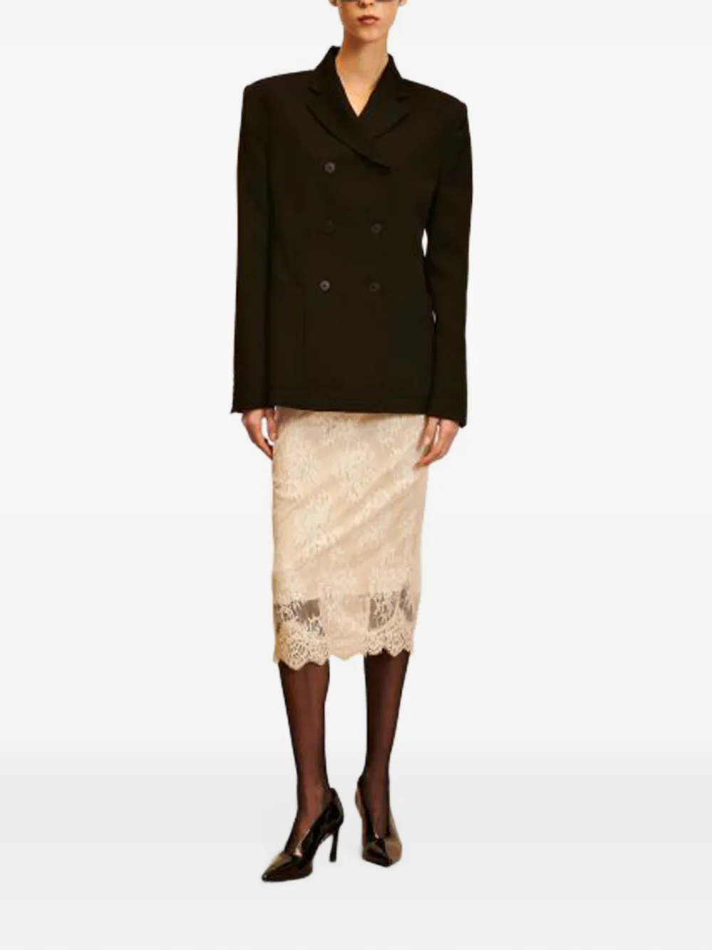 Aniye By Harlow double-breasted peak-lapels blazer Zwart