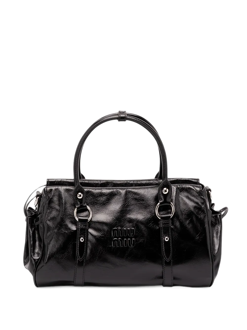 Miu Miu Shiny leather top-handle bag - Nero