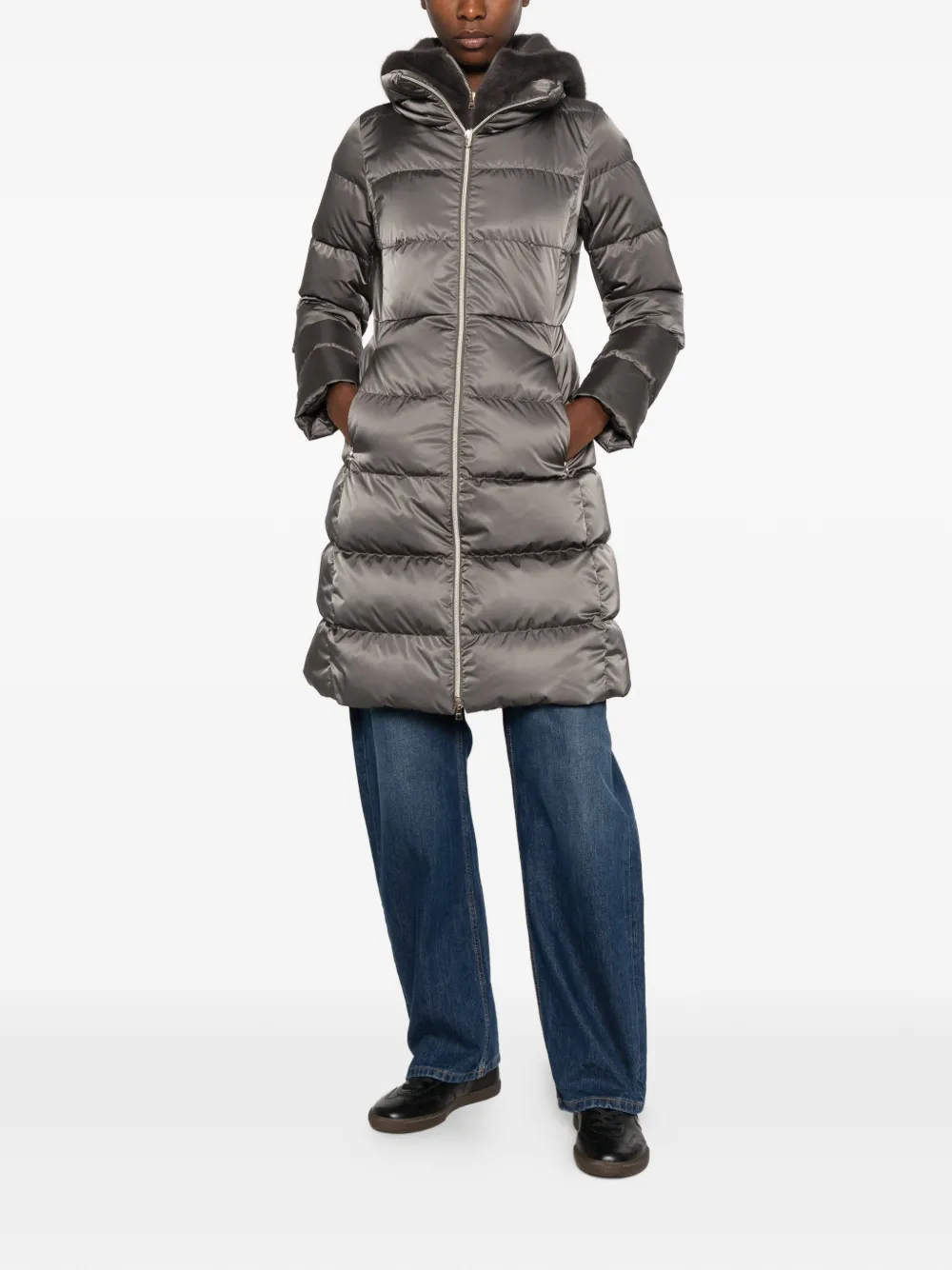 Herno quilted hooded coat Grijs