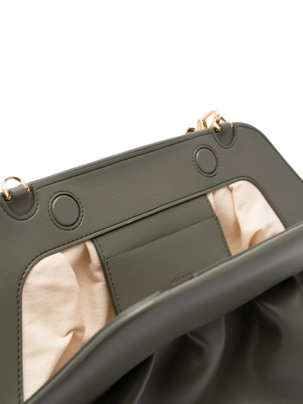 Themoirè Bios ruched clutch bag Groen