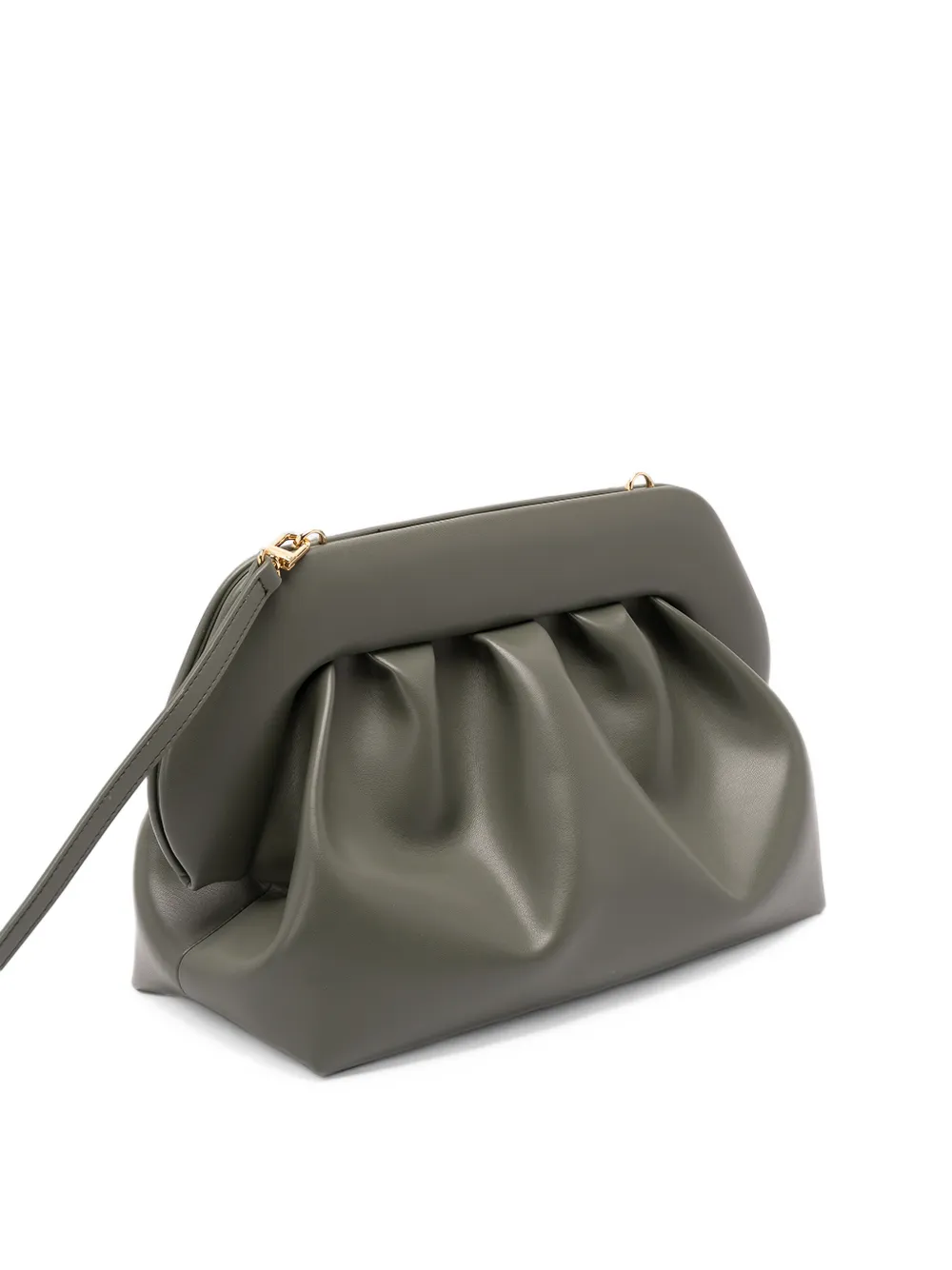 Themoirè Bios ruched clutch bag Groen