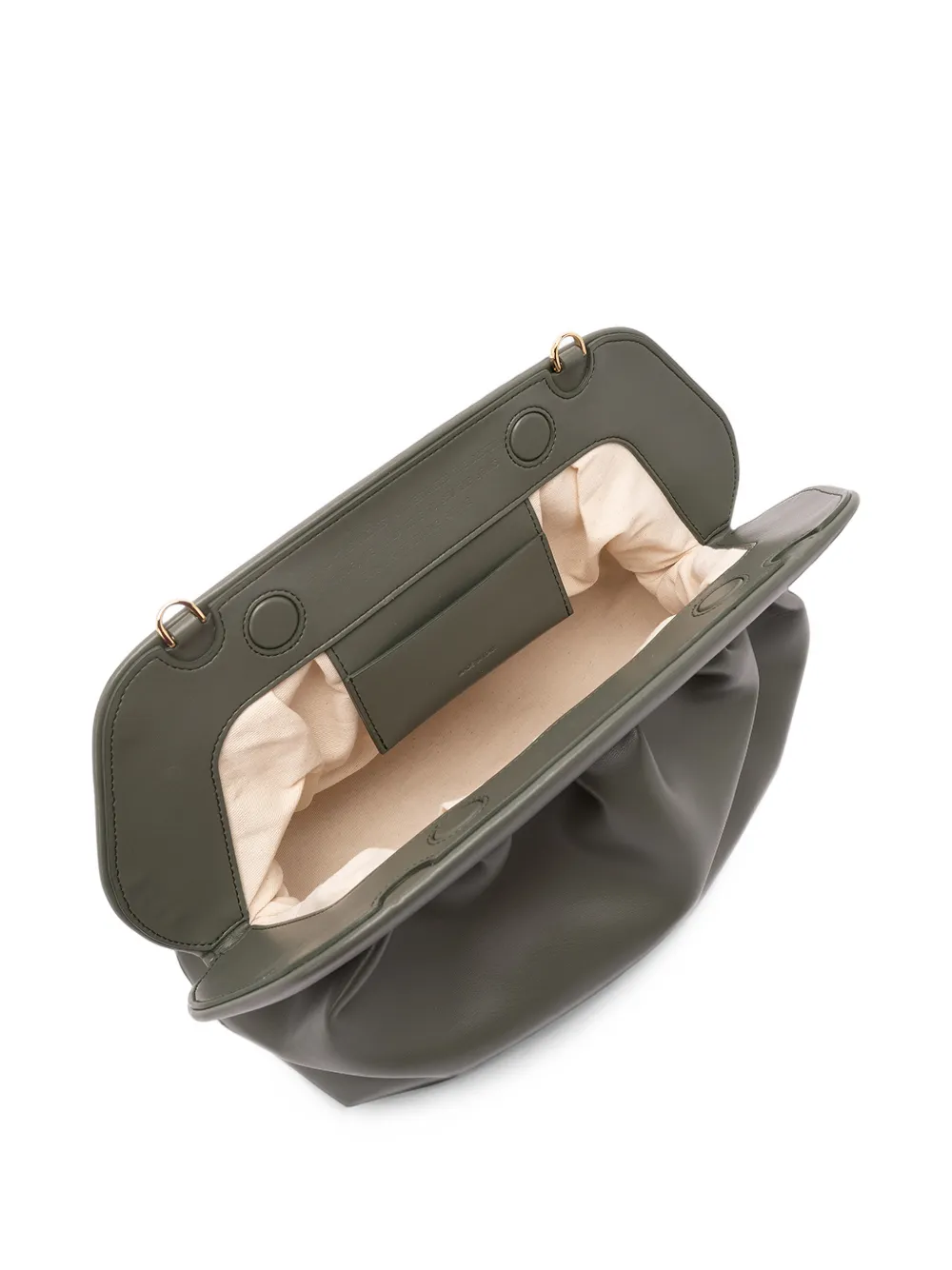 Themoirè Bios ruched clutch bag Groen