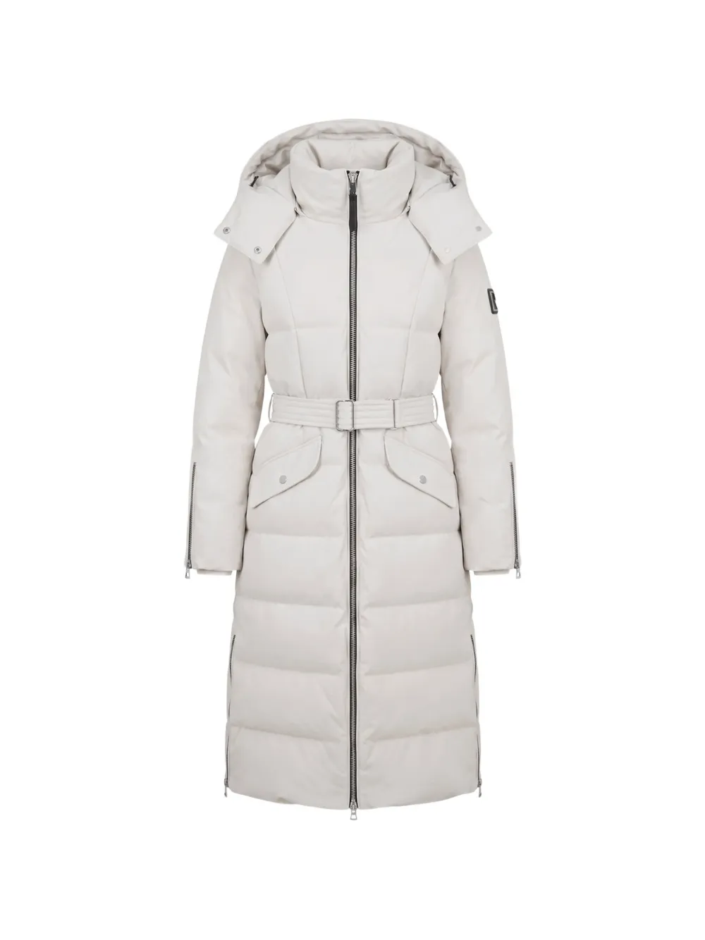 RUDSAK Cali H belted hooded puffer coat - White