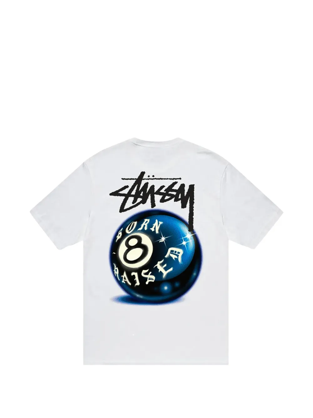 Stüssy Raised 8 Ball short-sleeved T-shirt Wit