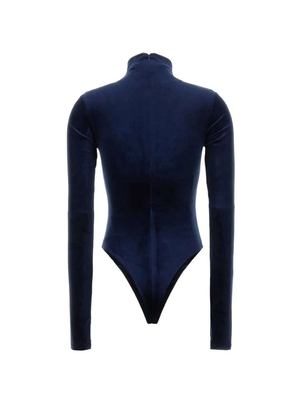 THE ANDAMANE gathered velvet bodysuit Blauw