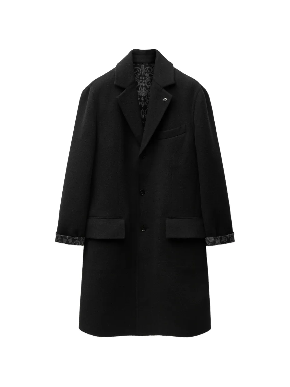 Versace double-wool & cashmere coat - Black