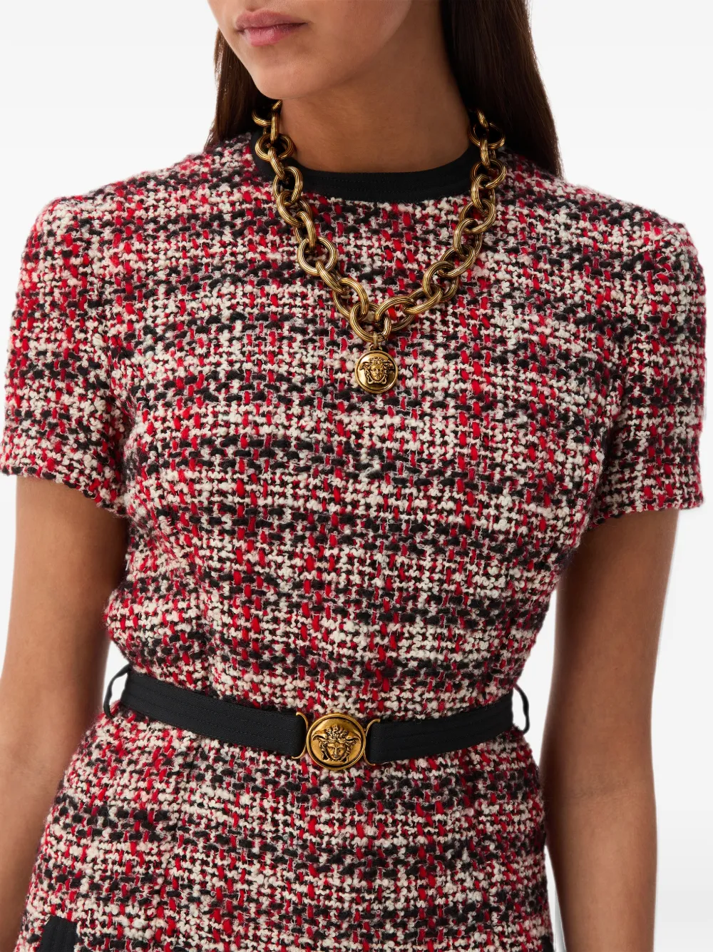 Versace tweed mini dress Rood