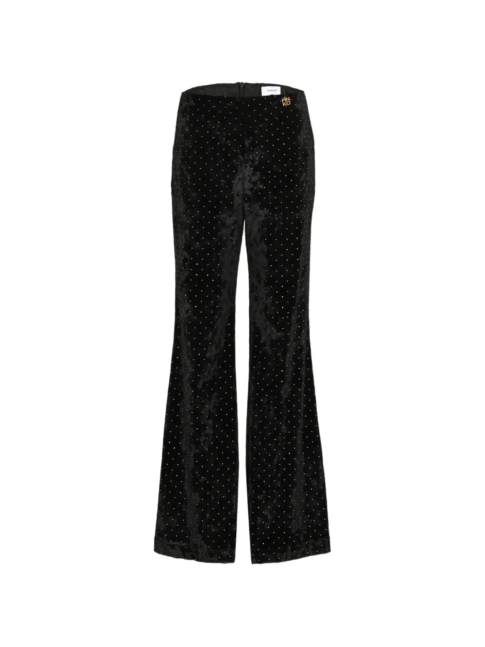 Pinko Kids velvet-texture smart trousers Zwart
