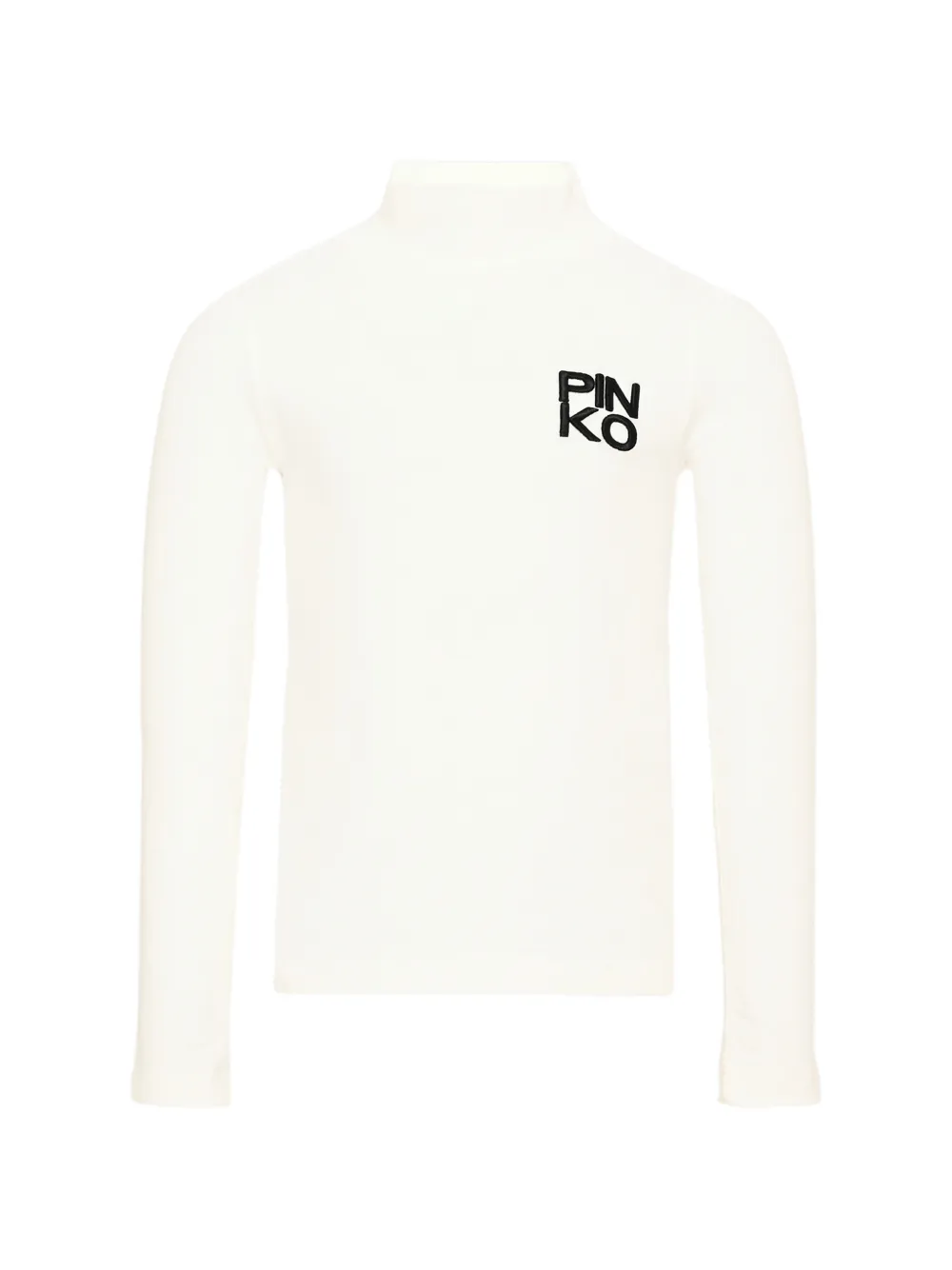 Pinko Kids logo-embroidered high-neck sweater - Toni neutri